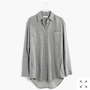 Madewell oversized gray button down shirt